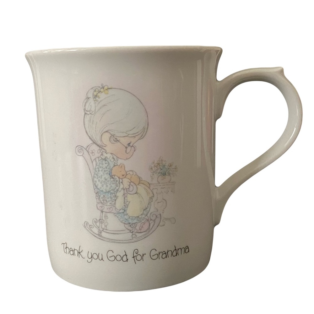 Vintage 1984 Precious Moments Grandma Mug | Enesco Thank You God For Grandma
